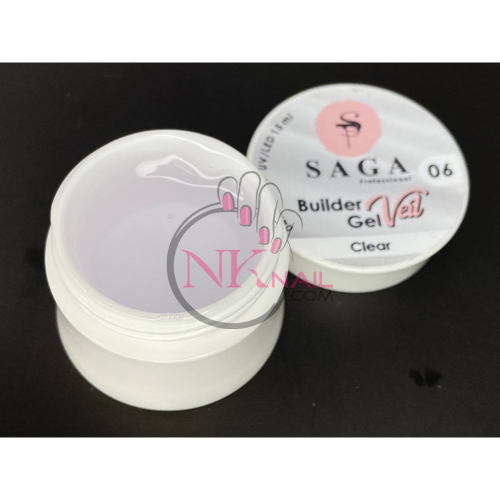 Гель Saga Builder Gel Veil №006, 15 мл прозорий